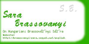 sara brassovanyi business card